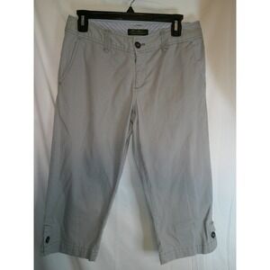 Eddie Bauer Capri Pants Womens Casual Button Accent Gray Size 6‎